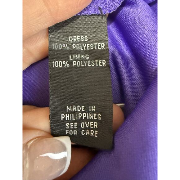 AMY BYER Girls Vintage Purple Swirl Sparkle Y2K Dress Juniors Size 14 Ruched - Picture 10 of 13